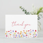 ワイルドフラワー ブライダルシャワー フローラルガーデン サンクス サンキューカード (スタンド正面)
