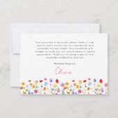 ワイルドフラワー ブライダルシャワー フローラルガーデン サンクス サンキューカード (裏面)