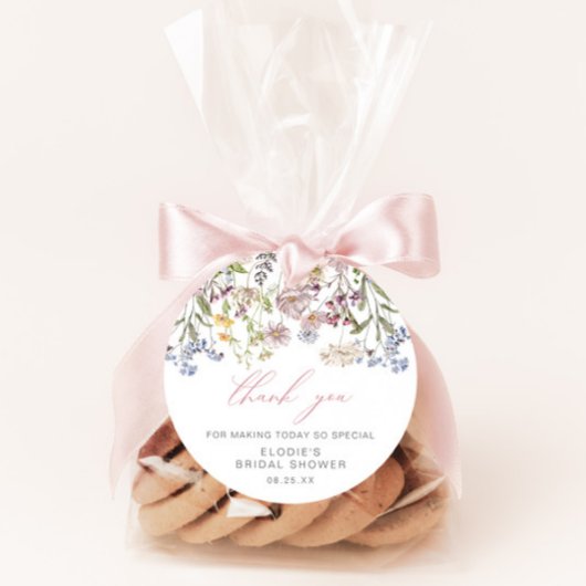 ワイルドフラワー ブライダルシャワー ラウンド フェイバータグ 花