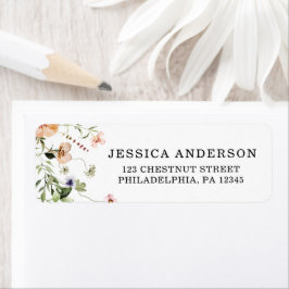 ワイルドフラワー ブライダルシャワー ラスティック ピンク フローラル ラベル