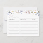 ワイルドフラワー ブライダルシャワー レシピ カード ボヘミアンフローラル (正面)