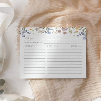 ワイルドフラワー ブライダルシャワー レシピ カード ボヘミアンフローラル