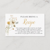 ワイルドフラワー ブライダルシャワー レシピ カード リクエスト (正面)