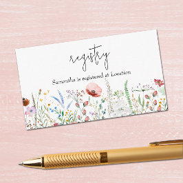 ワイルドフラワー ブライダルシャワー レジストリー エンクロージャーカード