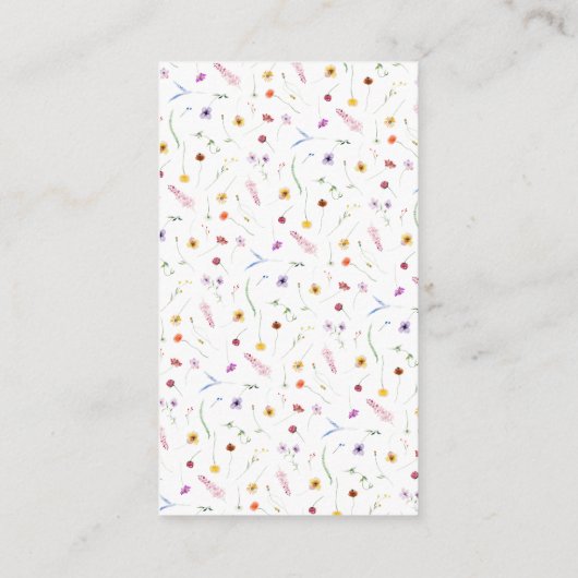 ワイルドフラワー ブライダルシャワー レジストリー エンクロージャーカード (裏面)