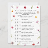 ワイルドフラワー ブライダルシャワー 何て言った？ ゲームカード 招待状 (正面)