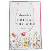 ワイルドフラワー ブライダルシャワー 感謝の気持ち ミディアムペーパーバッグ (正面)