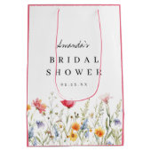 ワイルドフラワー ブライダルシャワー 感謝の気持ち ミディアムペーパーバッグ (裏面)