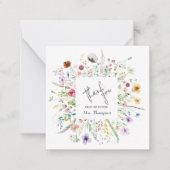 ワイルドフラワー ブライダルシャワー 感謝カード ノートカード (正面)