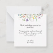 ワイルドフラワー ブライダルシャワー 感謝カード ノートカード (裏面)