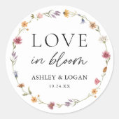 ワイルドフラワー ブライダルシャワー 感謝祭りのお返し ラウンドシール (正面)