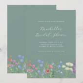 ワイルドフラワー ブライダルシャワー 招待状 (正面/裏面)