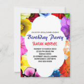 ワイルドフラワー ブライダルシャワー 招待状 テンプレート 編集可能 (正面)