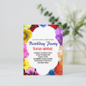 ワイルドフラワー ブライダルシャワー 招待状 テンプレート 編集可能 (スタンド正面)