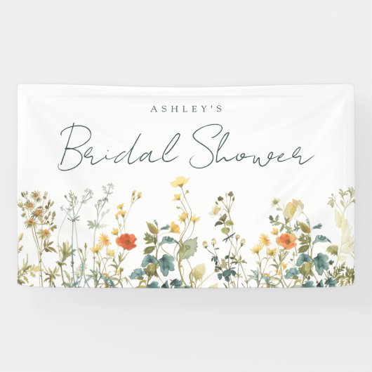 ワイルドフラワー ブライダルシャワー 横断幕 (横)