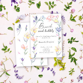 ワイルドフラワー – ブランチと泡立つブライダルシャワー 招待状