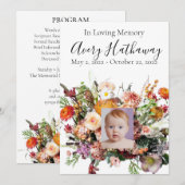 ワイルドフラワー ブーケ フォト 弔事 記念 プログラム (正面/裏面)