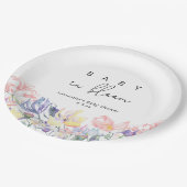 ワイルドフラワー – ベビーの開花ベビーシャワー ペーパープレート (アングル)
