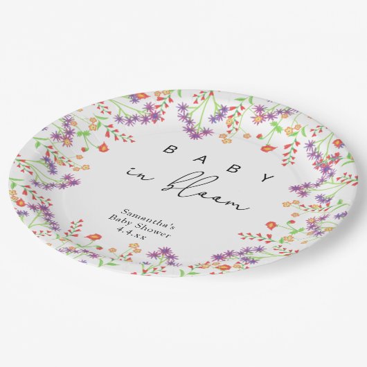 ワイルドフラワー – ベビーイン開花 ペーパープレート (アングル)