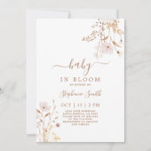ワイルドフラワー ベビーシャワー 女の子 招待状 (正面)