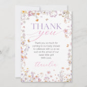 ワイルドフラワー ベビーシャワー 感謝カード (正面)