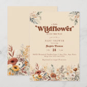 ワイルドフラワー ベビーシャワー 招待状 (正面/裏面)