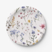 ワイルドフラワー | ベビーシャワー 紙皿 (正面)