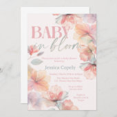 ワイルドフラワー、ベビー開花、ベビーシャワー招待状、 招待状 (正面/裏面)