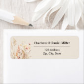 ワイルドフラワー ベージュ ピンク 返信住所 ラベル (インサイチュ)