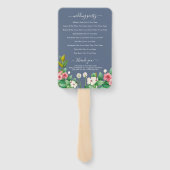 ワイルドフラワー ペリウィンクル ダスティーブルー 結婚式プログラム ハンドファン (裏面)