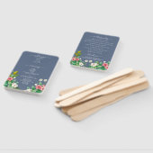 ワイルドフラワー ペリウィンクル ダスティーブルー 結婚式プログラム ハンドファン (組立なし)