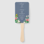 ワイルドフラワー ペリウィンクル ダスティーブルー 結婚式プログラム ハンドファン (正面)