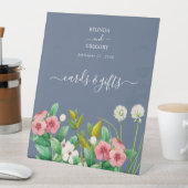 ワイルドフラワー ペリウィンクル ブルー カード & ギフト ウェディング 台座サイン (インサイチュ)