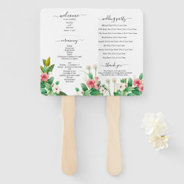 ワイルドフラワー ペリウィンクル 水彩 結婚式 プログラム ハンドファン