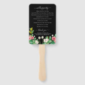 ワイルドフラワー ペリウィンクル 結婚式 黒 プログラム ハンドファン (裏面)