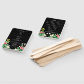 ワイルドフラワー ペリウィンクル 結婚式 黒 プログラム ハンドファン (組立なし)