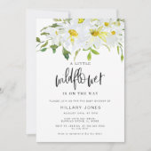 ワイルドフラワー ホワイト デイジー | ベビーシャワー サマー フラワーリ 招待状 (正面)