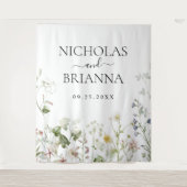 ワイルドフラワー ボヘミアンフラワー ガーデンウェディング タペストリー (正面)