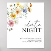 ワイルドフラワー ボヘミア ブライダルシャワー デートナイト ジャー サイン (正面)