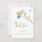 ワイルドフラワー ボヘミア モダン ミニマリスト ブライダル シャワー サンキューカード (正面)