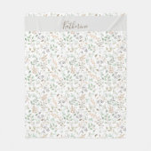  ワイルドフラワー ボホ カスタムネーム  フリースブランケット (正面)