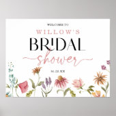 ワイルドフラワー ボホ ブライズシャワー ウェルカムサイン ポスター (正面)