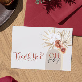 ワイルドフラワー ボホ ベイビーシャワー サンクス カード テンプレート