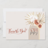ワイルドフラワー ボホ ベイビーシャワー 感謝カード テンプレート (正面)