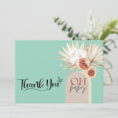 ワイルドフラワー ボホ ベイビーシャワー 感謝カード テンプレート (スタンド正面)