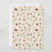 ワイルドフラワー ボーホー男女兼用ベビーシャワー 招待状 (裏面)