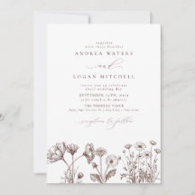 ワイルドフラワー ボーホー シック ウェディング 招待状