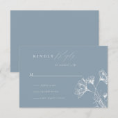 ワイルドフラワー ボーホー シック ウェディング RSVP エンクロージャーカード (正面/裏面)