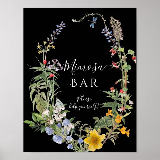 ワイルドフラワー ボーホー シック フラワー リース カード＆ギフト   ポスター (正面)