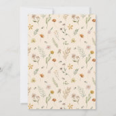 ワイルドフラワー ボーホー シック ベイビー シャワー 招待状 (裏面)